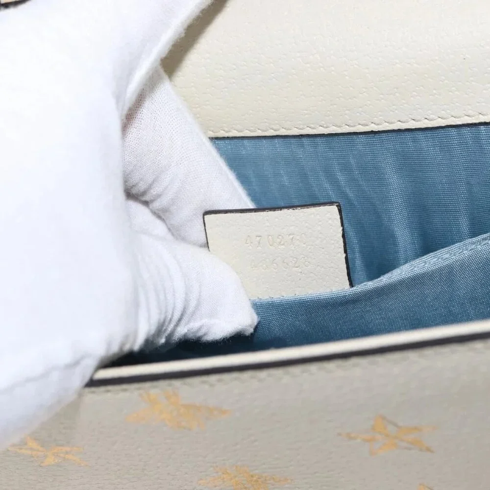 GUCCI Silvi Sherry Line Hand Bag Leather 2way Beige Gold 470270 Auth bs31644 - Picture 13 of 16